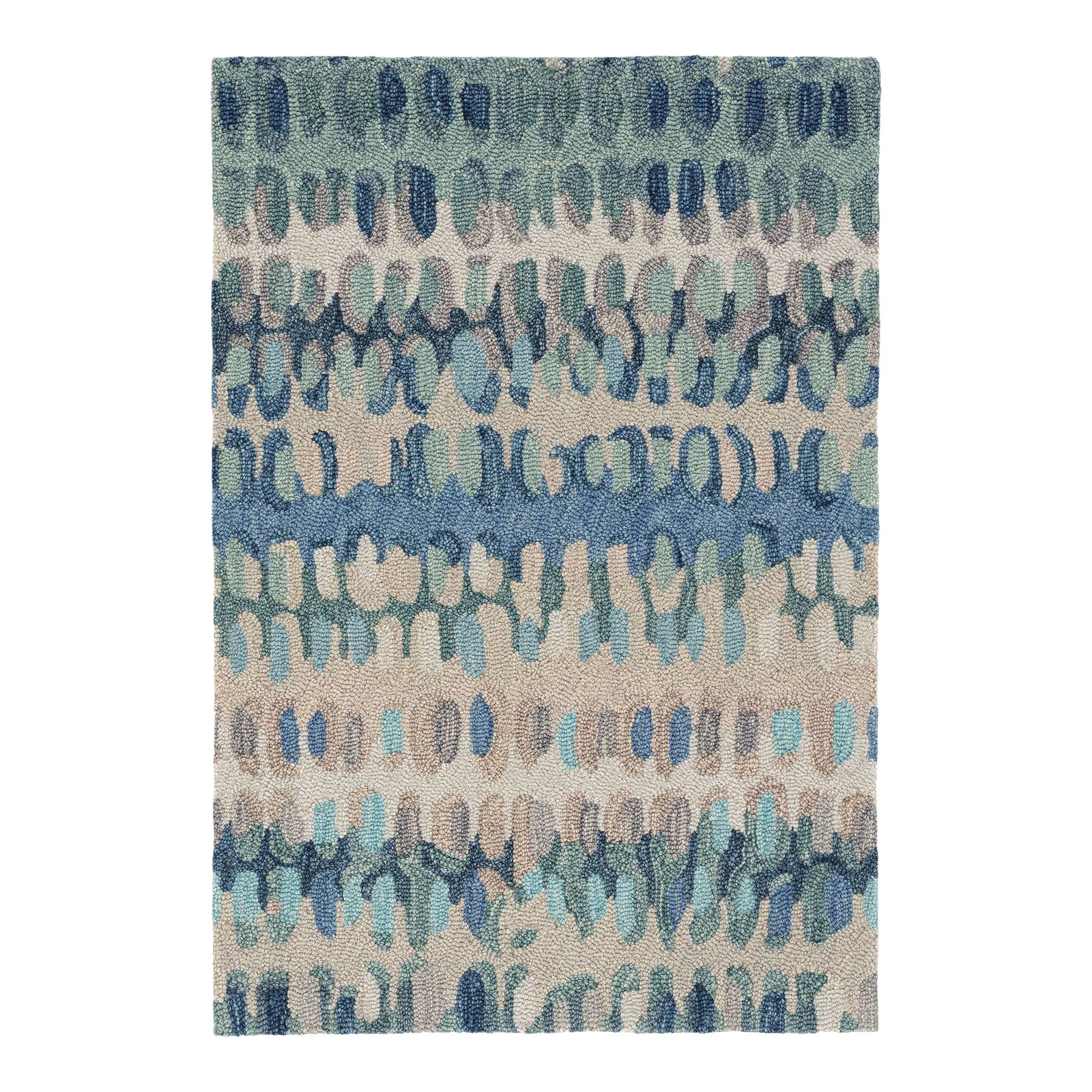 Dash & Albert by Annie Selke Paint Chip Blue Micro Hooked Wool Rug, 5 ...