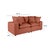 Wood Cali Rust Performance Fabric Modular Loveseat For Sale - Image 7 of 8