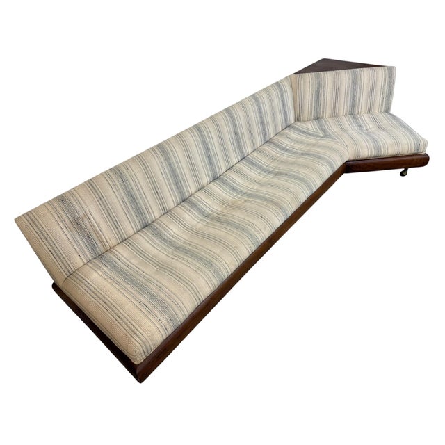 Craft Associates Mid-Century Modern Adrian Pearsall Walnut Boomerang Storage Sofa For Sale - Image 4 of 12