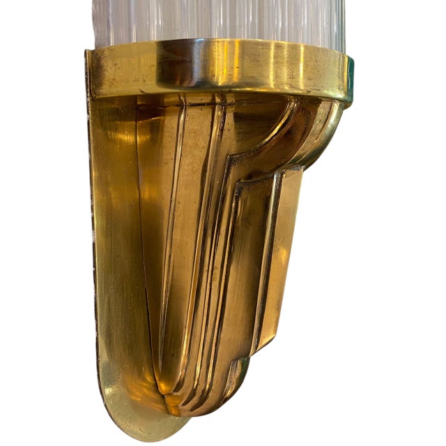Art Deco Theater Sconces in Blown Glass, 1930 For Sale - Image 4 of 7