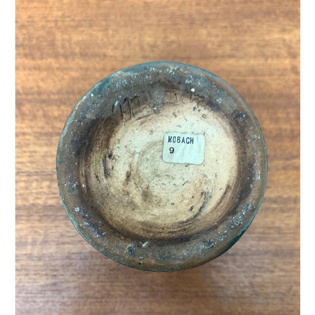 Green Mid-Century Brutalist Pottery Vase from Mobach, 1960s For Sale - Image 8 of 16