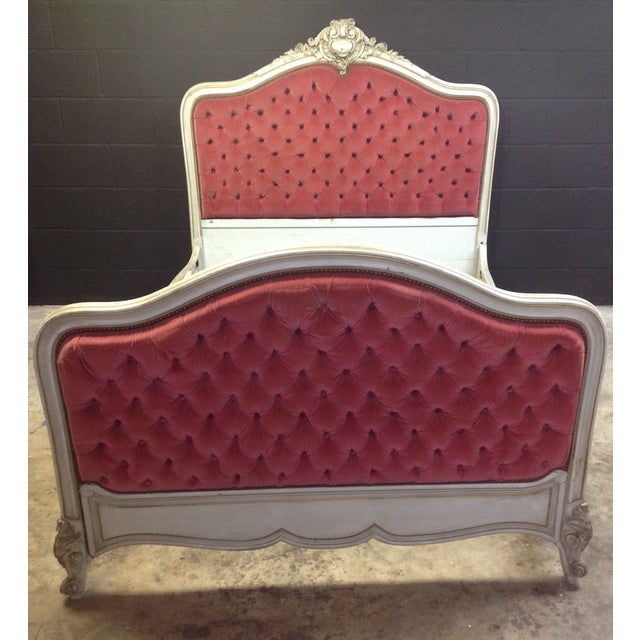 Red Tufted Velvet Full Bed Chairish