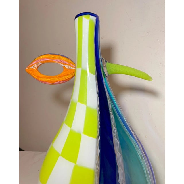Blue Huge Hand Blown Harry Stuart RPM Studio Centerpiece Vase Art Glass Sculpture For Sale - Image 8 of 14