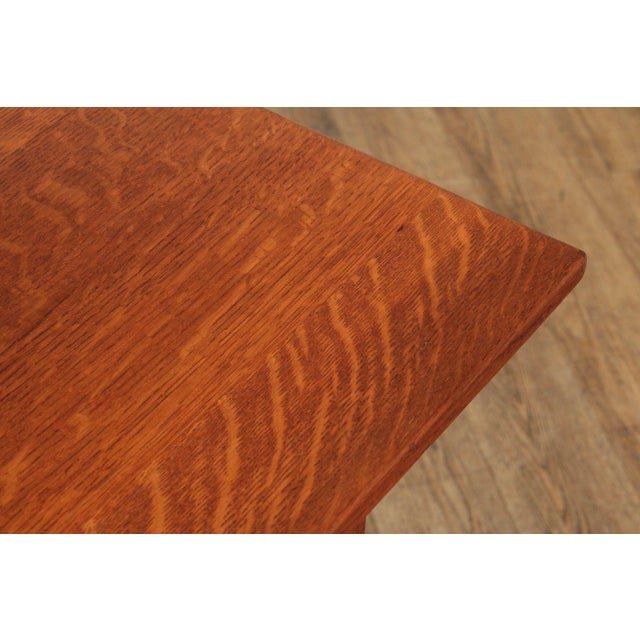L. & J.G. Stickley Antique Mission Oak Library Table Writing Desk For Sale - Image 11 of 12