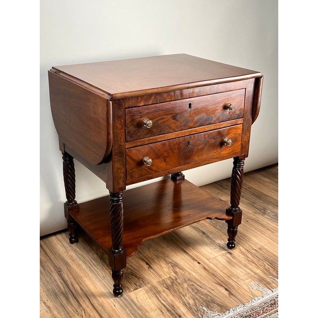 This is a really great example of an American Federal period work stand, dating to around 1820—a time when furniture...