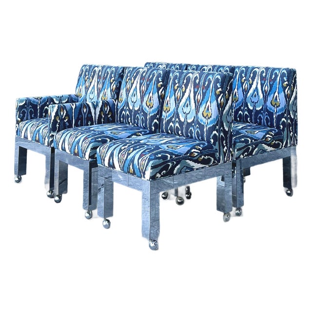 Vintage Boho Paul Evans Cityscape Chrome Dining Chairs - Set of 6 For Sale