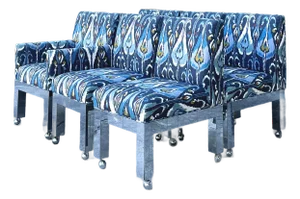 Vintage Boho Paul Evans Cityscape Chrome Dining Chairs - Set of 6
