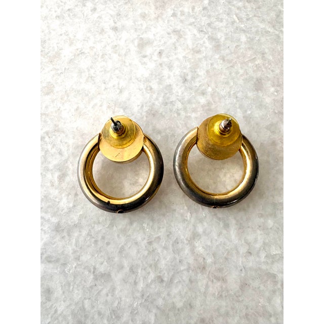 Contemporary 1980s Gold Plated Rivoli Crystal Door Knocker Earrings, For Sale - Image 3 of 4