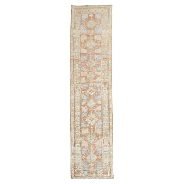 Terracotta Persian Antique Runner - 3' x 14'3" For Sale - Image 15 of 18