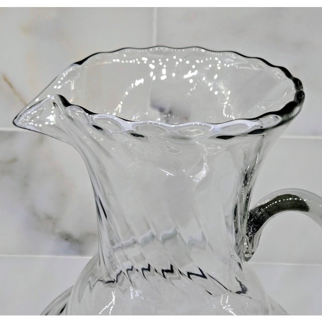 Late 20th Century Colombian Swirl Glass Pitcher Vase by Country Originals For Sale - Image 4 of 9