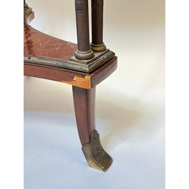 Louis XVI Style Bronze and White Marble Gueridon Table with Bamboo Legs For Sale In New York - Image 6 of 13