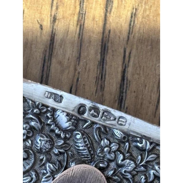 English Silver Card Case Elaborate Decoration by Horton & Allday for Chester For Sale - Image 6 of 7
