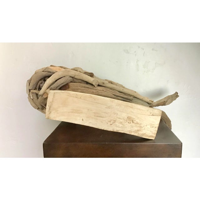 Large Natural Driftwood Organic Whale Sculpture on Stand For Sale In San Diego - Image 6 of 7