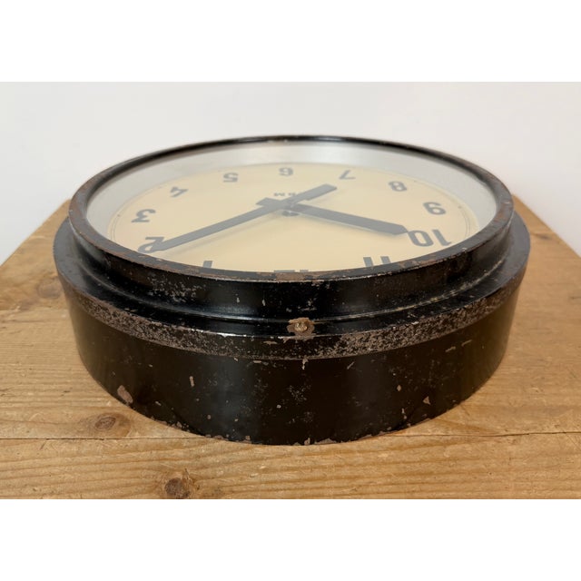 Industrial Black Factory Wall Clock from IBM, 1950s For Sale - Image 13 of 18