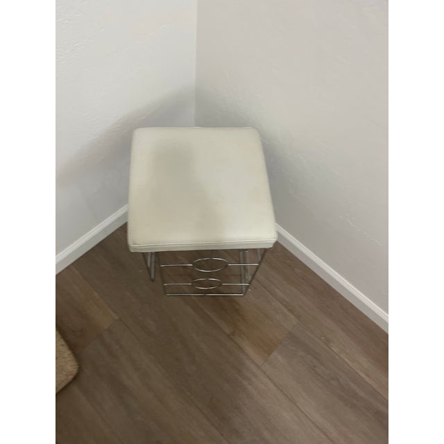 Late 20th Century Mid Century Vanity Bench Stool For Sale - Image 4 of 8