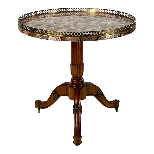 Late 20th Century Maitland-Smith Tessellated Pink Penn Shell Center Table For Sale