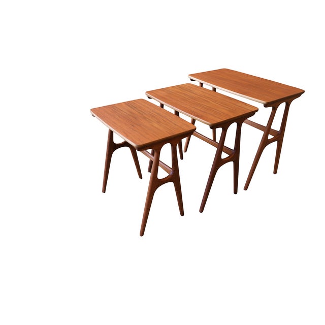 Heltborg Møbler Danish No. 40 Nesting Tables in Teak by Erling Torvits for Heltborg Møbler, 1960s, Set of 3 For Sale - Image 4 of 18