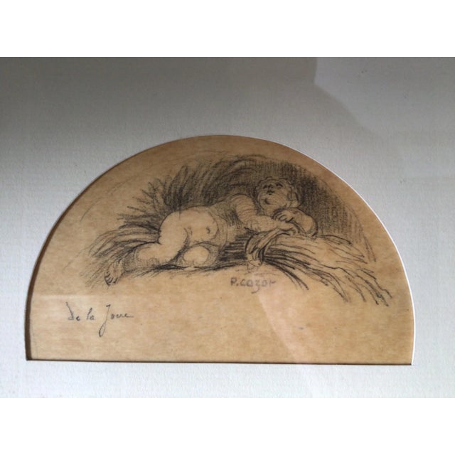 1930s 1930s Sleeping Baby Drawings by P. Cazot - Set of 2 For Sale - Image 5 of 8