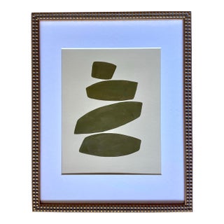 2026 "Sbattere" Abstract Minimalist Painting on Paper by Artist r.k. Red For Sale