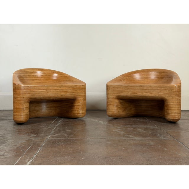 Organic Modern Stacked Plywood Lounge Chairs For Sale - Image 14 of 18