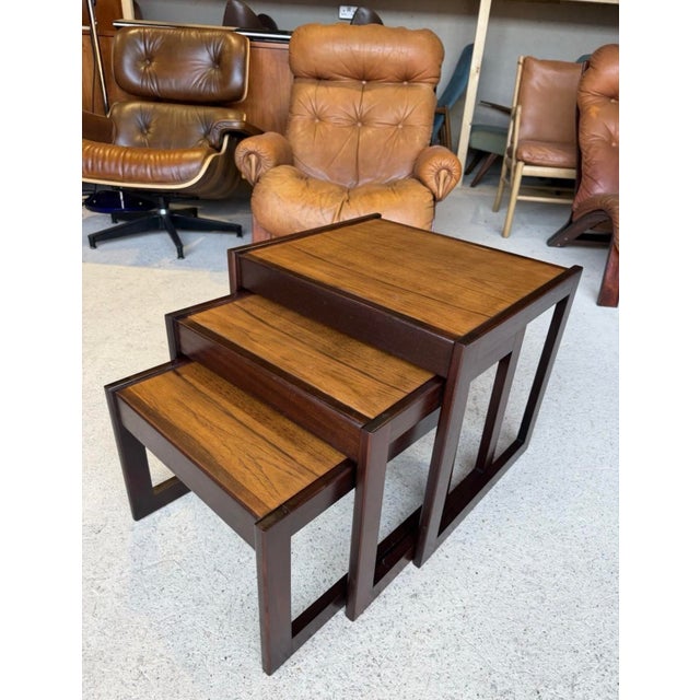 Mid-Century Modern Danish Nesting Tables, 1970s, Set of 3 For Sale - Image 5 of 18