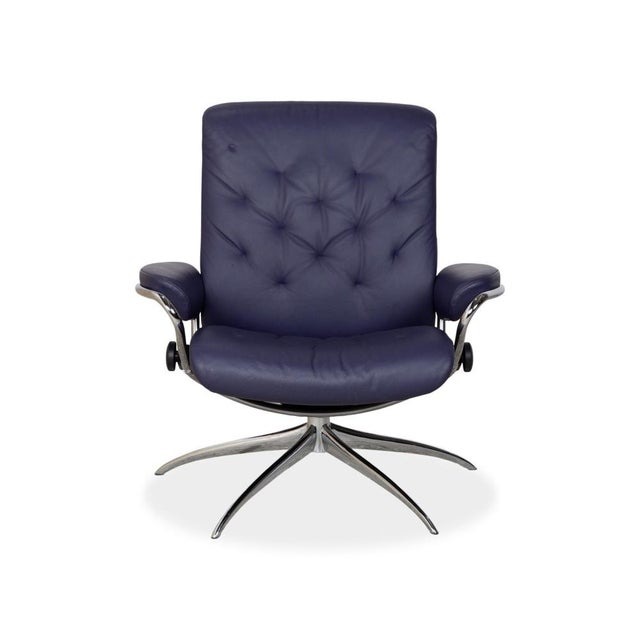 Set of Metro Leather Recliner with Ottoman from Stressless For Sale - Image 14 of 18