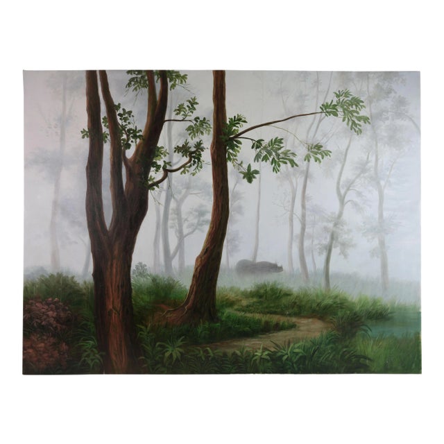 Oil Painting on Canvas Rural Landscape For Sale