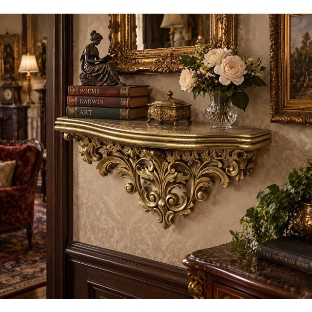 Gold Vintage Burwood Gold Wall Decorative Shelf 1236-2 For Sale - Image 8 of 8