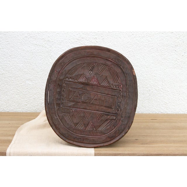 Wood Patinated Brown Carved African Stool For Sale - Image 7 of 9
