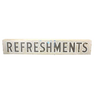 1940s Oversize 72" Industrial Refreshments Sign For Sale