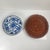 Ceramic Serving Platters in White and Blue Floral Pattern with Woven Wicker Mount, 1980, Set of 6 For Sale - Image 10 of 18