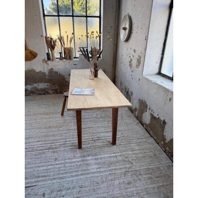 Wood Pine and Oak Farmhouse Table, 1950s For Sale - Image 7 of 18