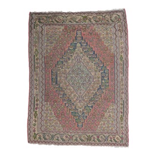 Vintage Persian Bijar Kilim Rug - 4'10 X 6'00 For Sale