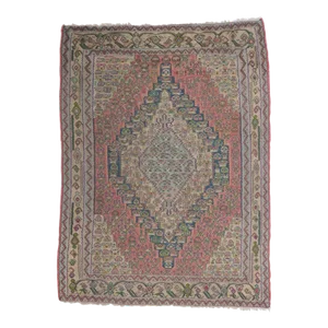 Vintage Persian Bijar Kilim Rug - 4'10 X 6'00