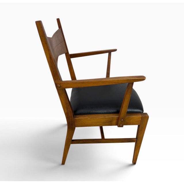 1960s Mid-Century Modern Lane Tuxedo Walnut Dining Chairs - Set of 6 For Sale - Image 5 of 9