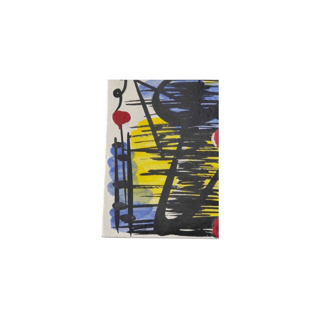 Abstract Composition on Ceramic Tile, Italy, 1980s For Sale - Image 4 of 14