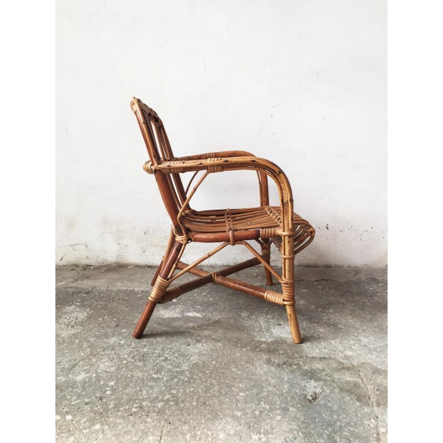 Mid-Century Rattan and Bamboo Baby Chair, 1950s, in Flawless conditions. Designed 1950 to 1959