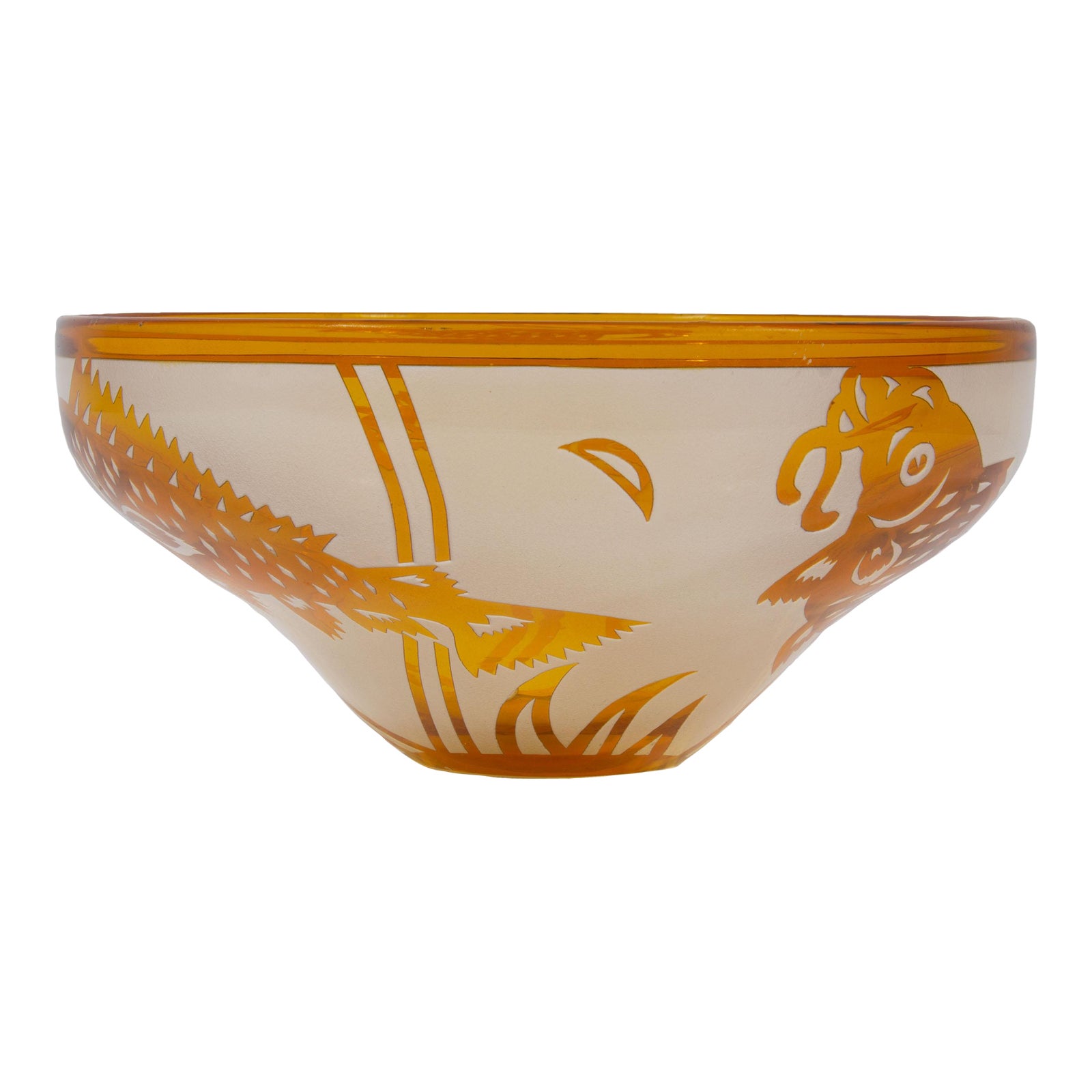 Correia Glass 2001 Limited Edition Glass Bowl With Fish Chairish