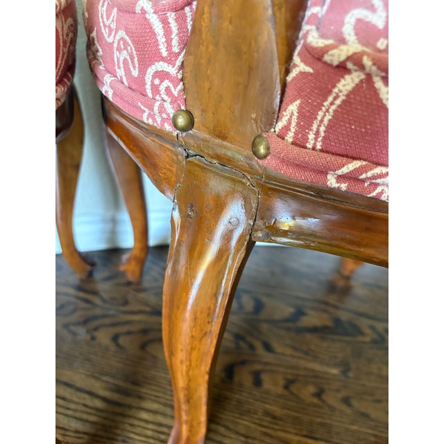 Pink 1950s Mid-Century French Provincial Pretzel-Back Chairs - Pair For Sale - Image 8 of 12