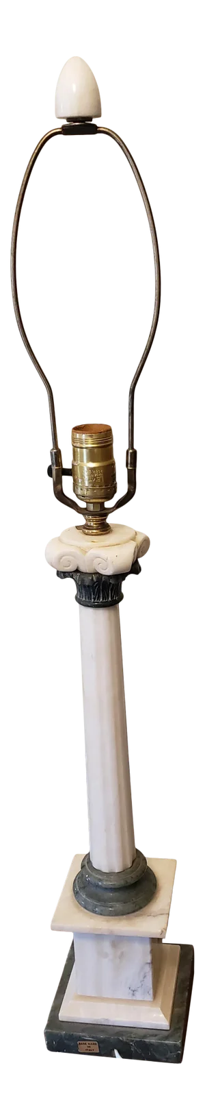 Italian Vintage Carrara Marble Table Lamp