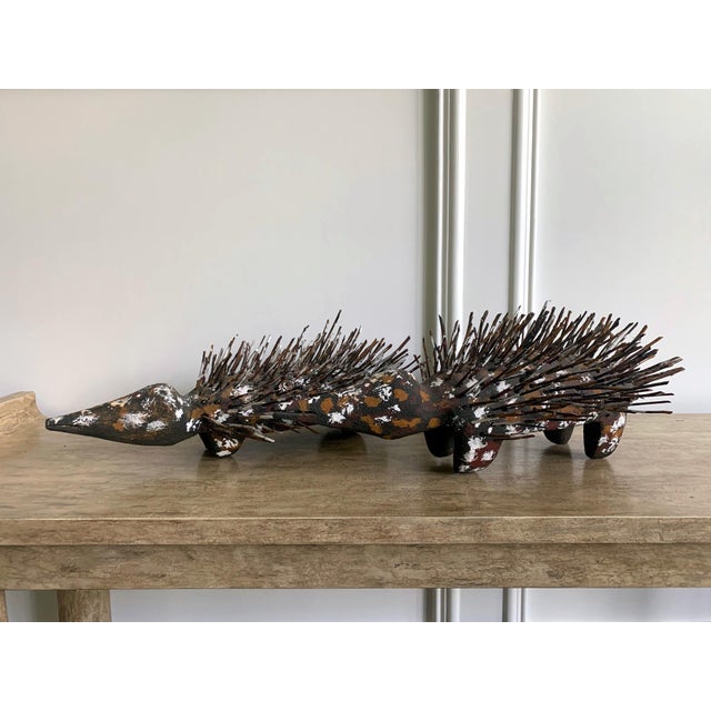 Black Pair of Australian Aboriginal Wood Sculpture Echidna For Sale - Image 8 of 9