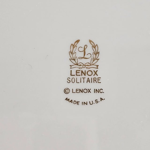 Ceramic Lenox Solitaire Round Serving Bowl Fine China Platinum For Sale - Image 7 of 7