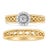 Celebrate eternal love with this exquisite engagement ring and wedding band set, masterfully crafted in 14K yellow gold-...