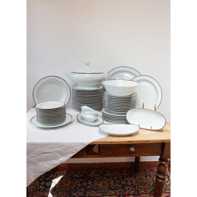 Palmyre Porcelain Dinnerware Set, 1990s, Set of 55 For Sale - Image 12 of 15