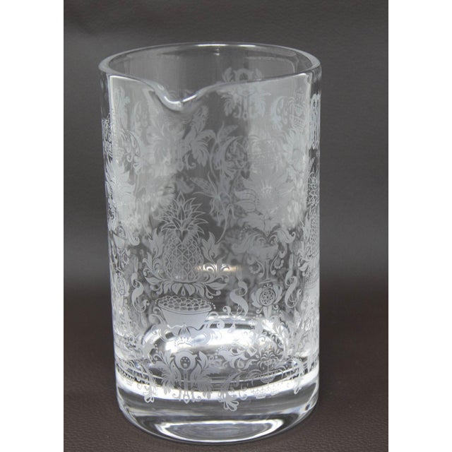 Late 20th Century Cocktail Mixing Etched Glass Beaker Barware For Sale - Image 5 of 12