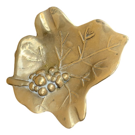 Mid-Century Italian Leaf-Shaped Brass Bowl, 1960s For Sale