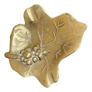 Mid-Century Italian Leaf-Shaped Brass Bowl, 1960s