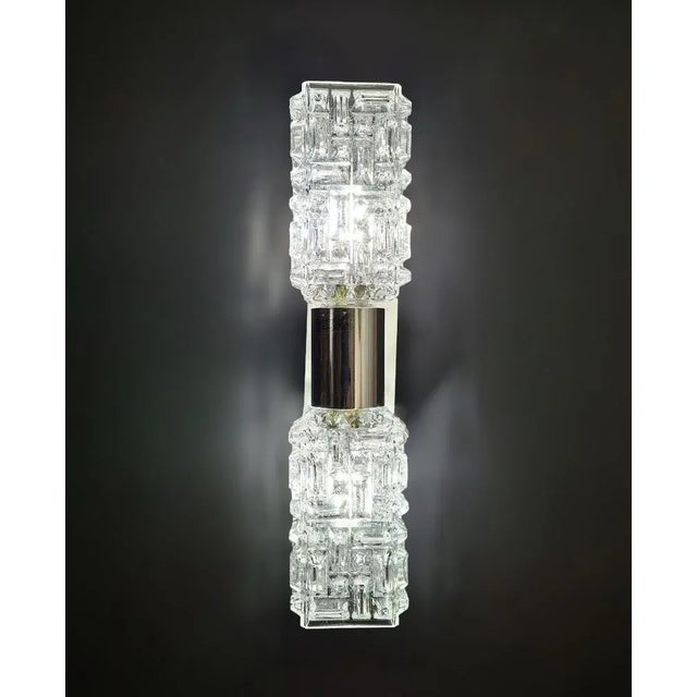 Chrome 1970s Faceted Crystal Sconce by Targetti For Sale - Image 8 of 11