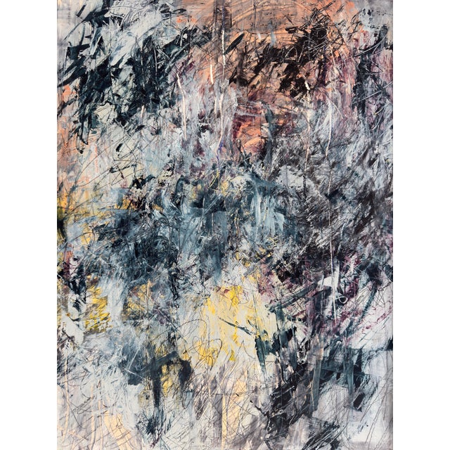 A wonderful small abstract expressionist painting by Joan Jardine (American, b. 1935). Untitled. A strong sense of tension...