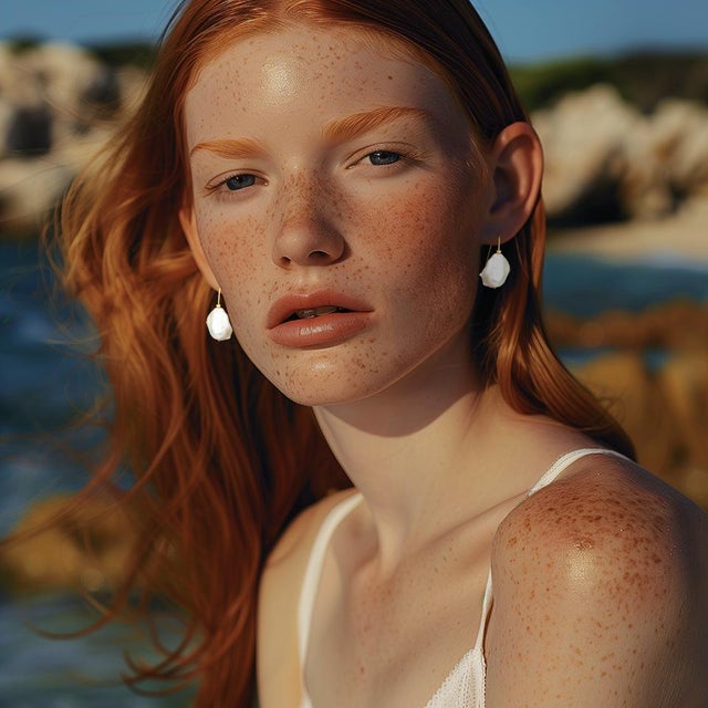 Wearing these earrings, you’ll find yourself entwined in a dance between history and modernity, draped in a delicate veil...